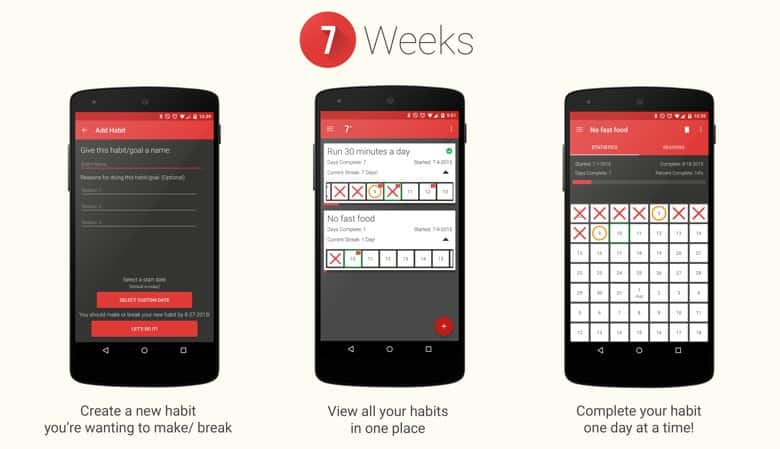 7weeks-app móvil para conseguir objetivos