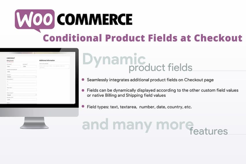 Campos condicionales de productos de WooCommerce en el proceso de pago