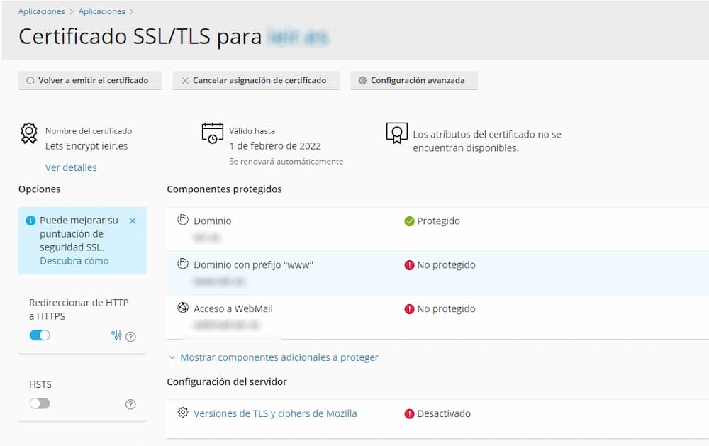 Certificado SSL para webmail