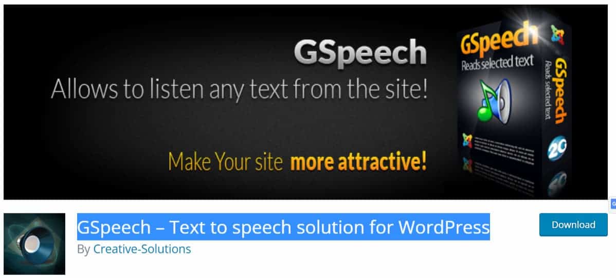  GSpeech – Text to speech solution for WordPress – WordPress plugin - _ - wordpress.org