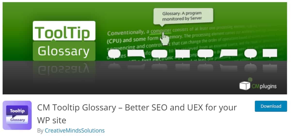 CM Tooltip Glossary – Better SEO and UEX for your WP site – WordPress_ - wordpress.org