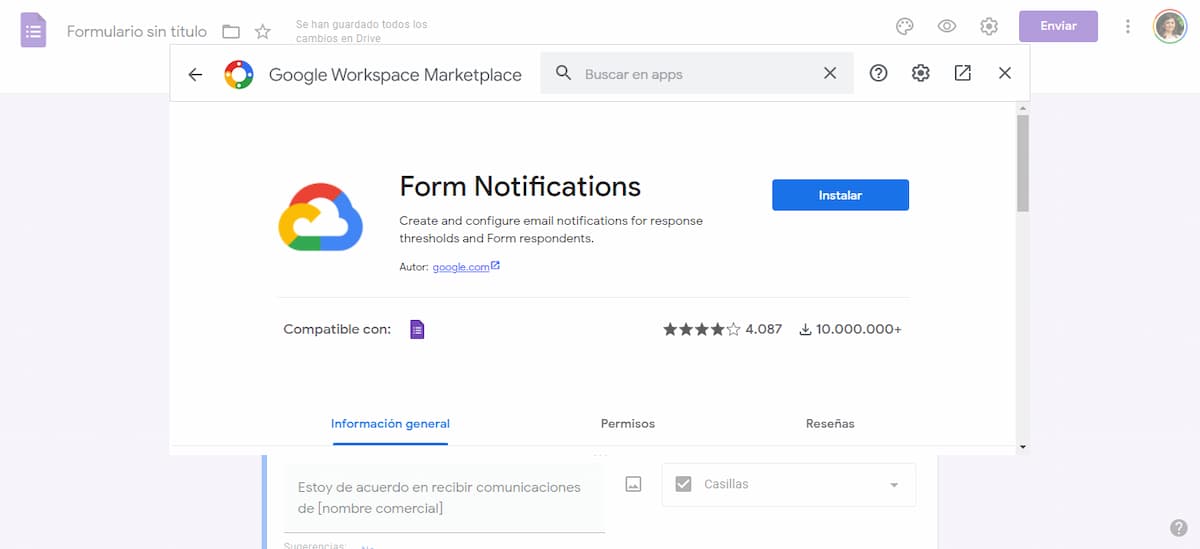 complemento form notifications