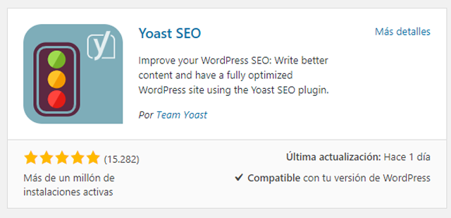 Instalación de WordPress SEO by Yoast