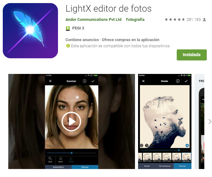 LightX editor de fotos