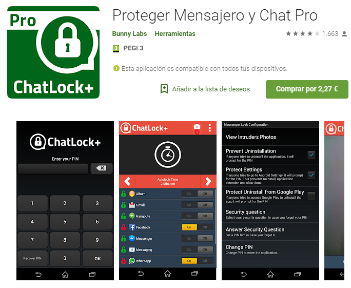 Proteger Mensajero y Chat Pro